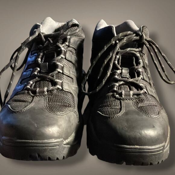 Men\'s Sz 10.5M HARLEY-DAVIDSON Motorcycles Black Leather Jett Hiking Shoes VGUC main image 9